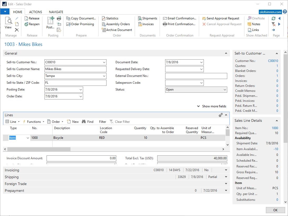 Sales Quotes without Customers | Olof Simren - Microsoft Dynamics NAV ...