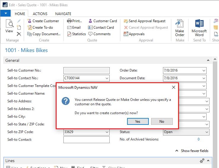 Sales Quotes without Customers | Olof Simren - Microsoft Dynamics NAV ...